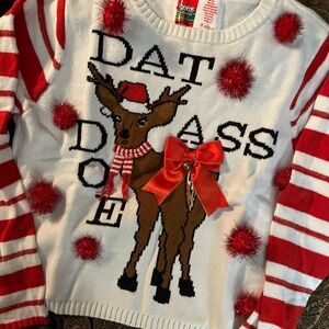 Spencer's Red and White Reindeer Sweater worn once